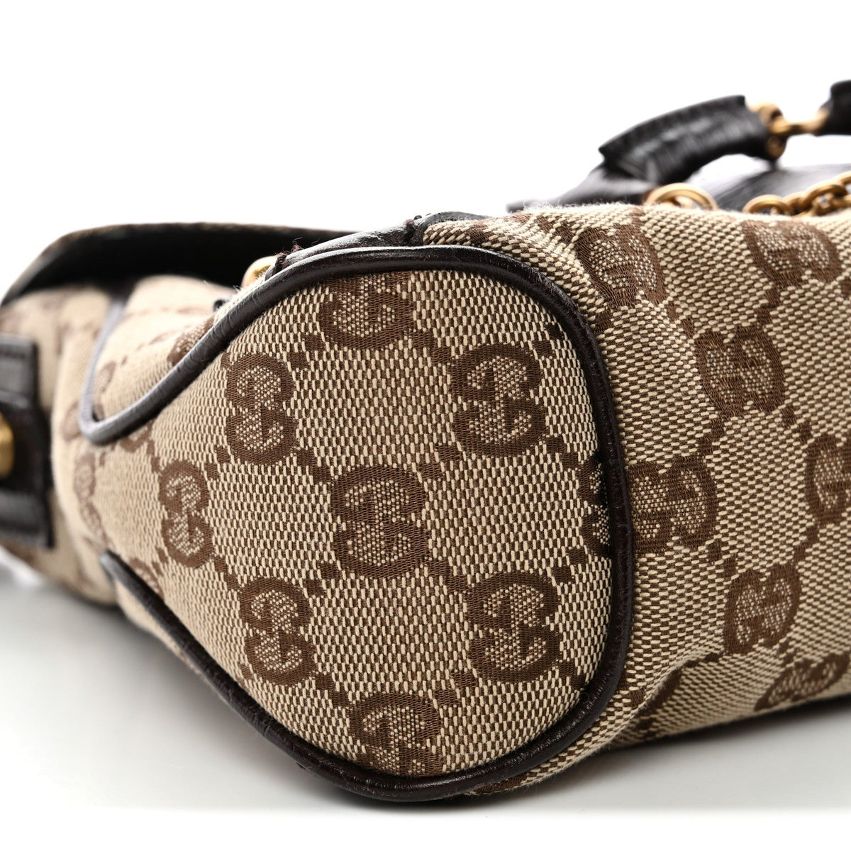 Monogram Horsebit Chain Flap Shoulder Bag Brown