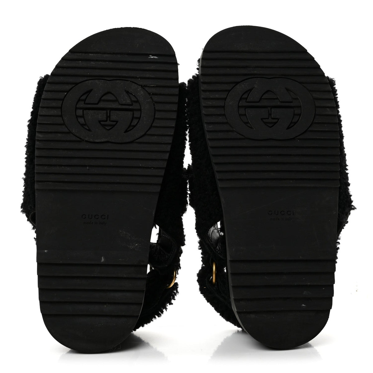 Shearling Double G Womens Dad Sandals 36.5 Black
