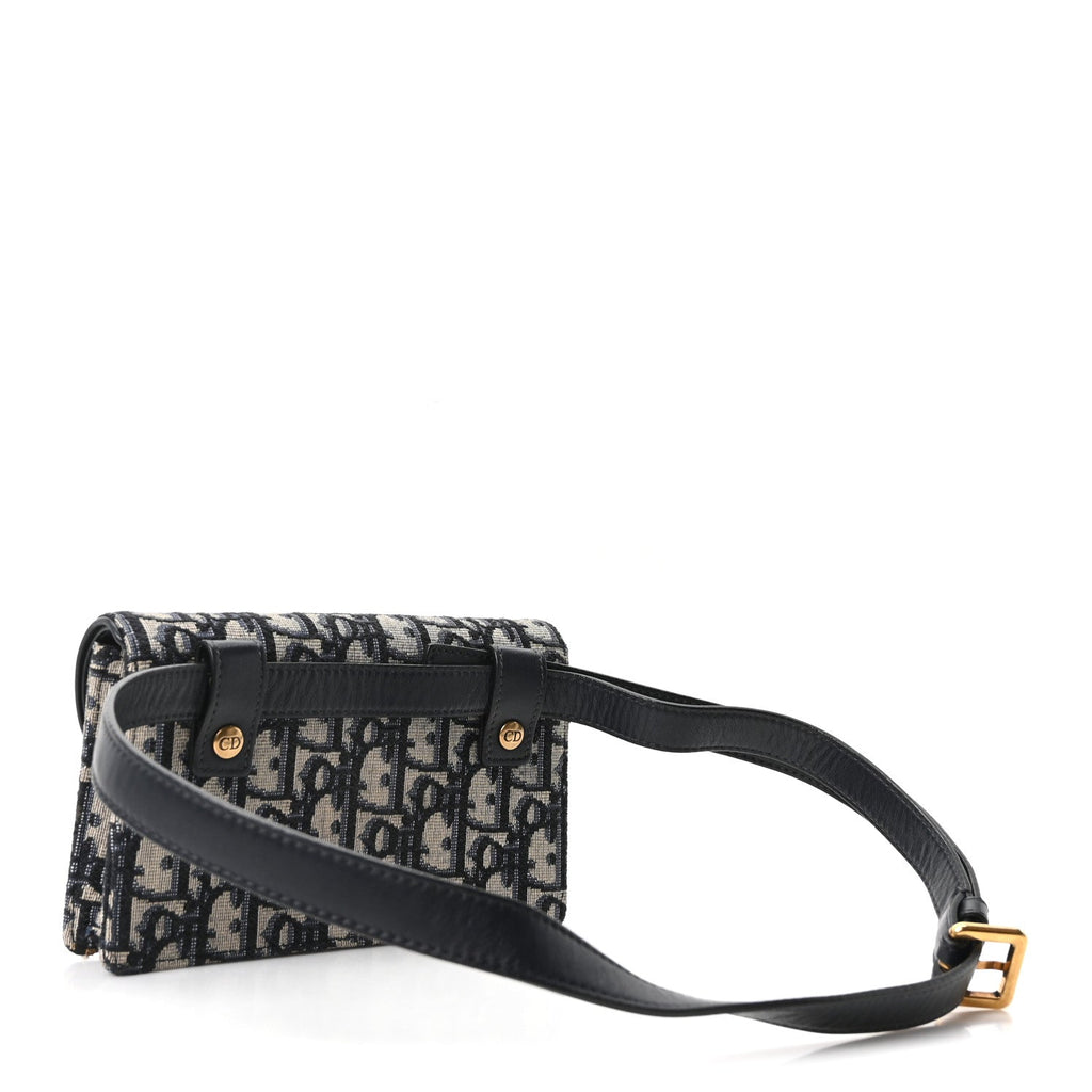 Oblique Saddle Belt Bag Blue