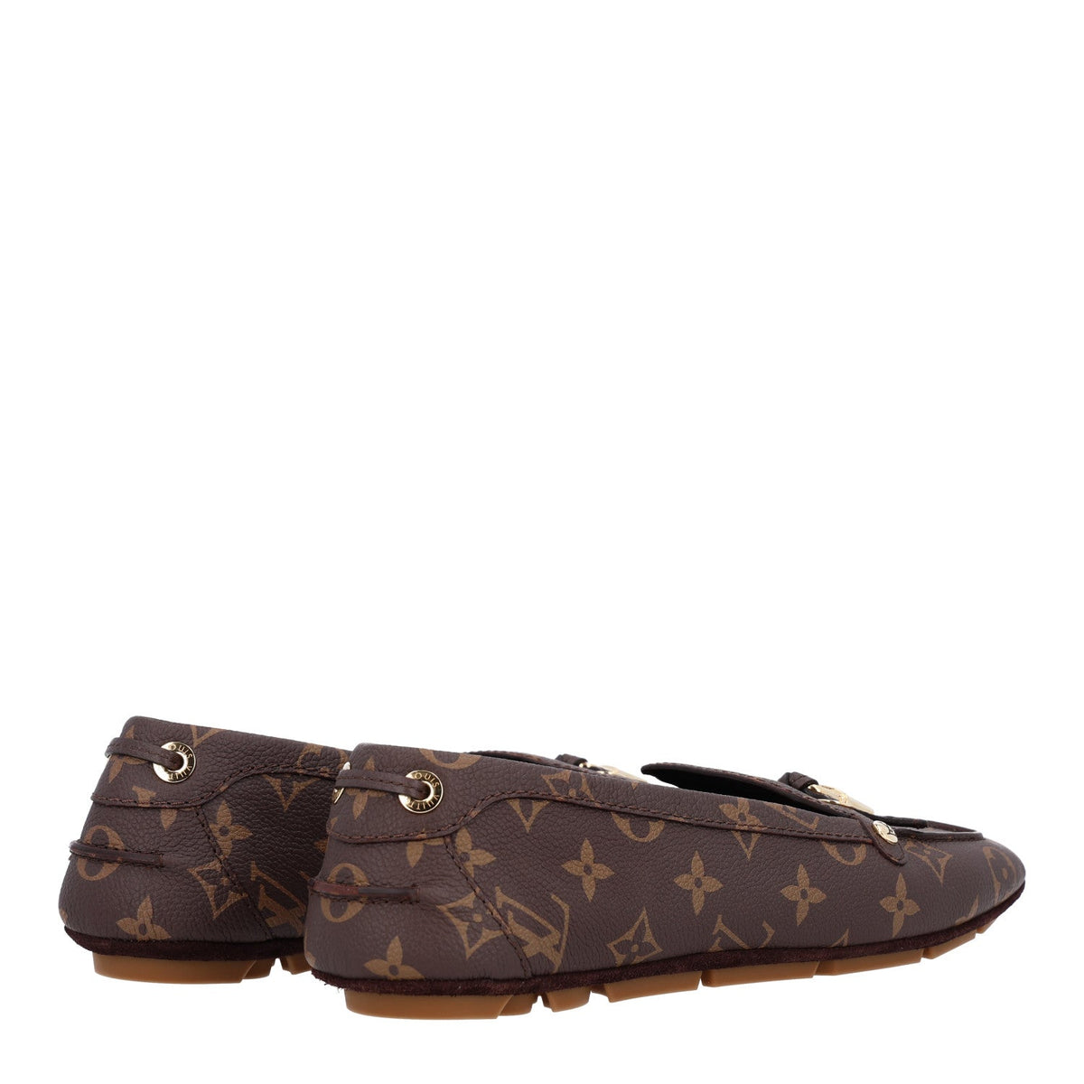 Monogram Grained Calfskin Flore Car Loafers 40 Cacao Brown