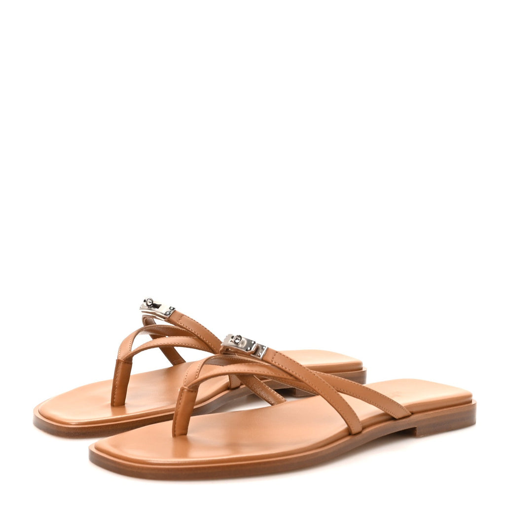 Calfskin Miss Sandals 37 Naturel