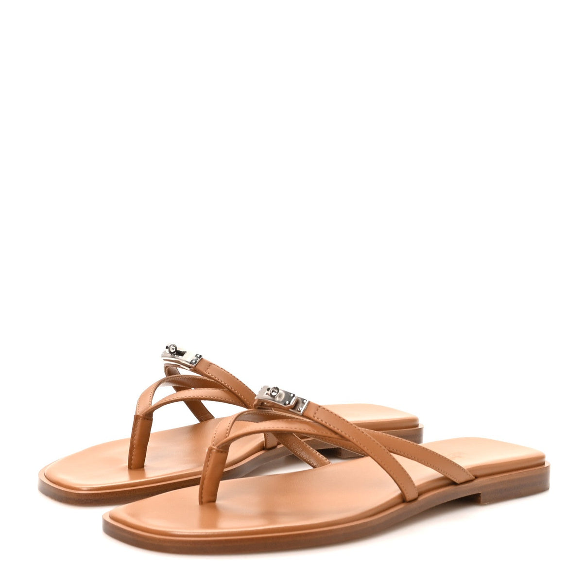 Calfskin Miss Sandals 37 Naturel