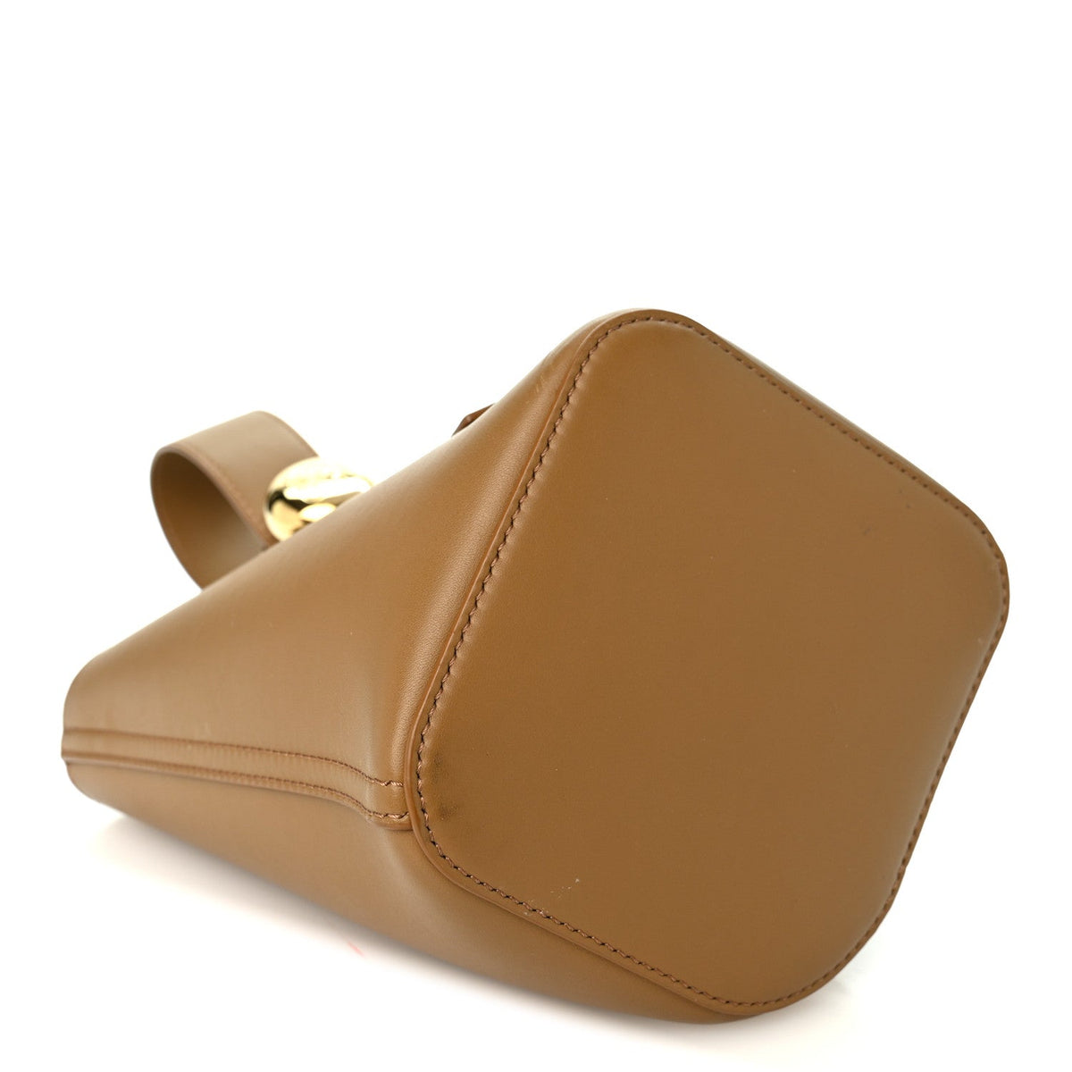 Soft Grained Calfskin Mini Pebble Bucket Bag Oak