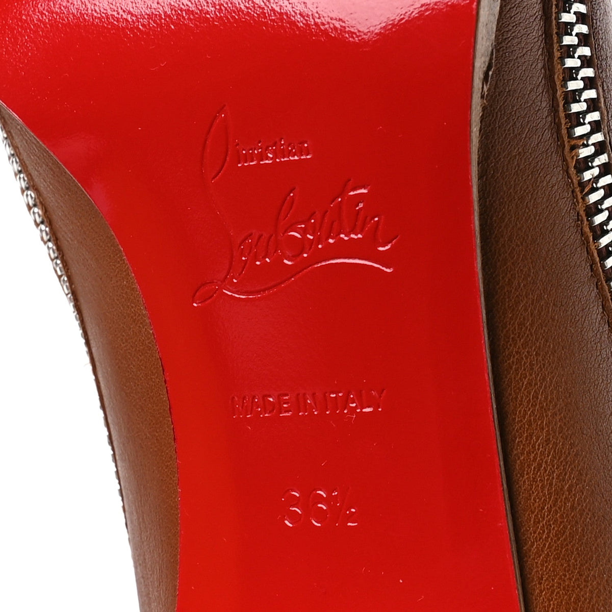 Calfskin CL Zip Bootie 70 Ankle Boots 36.5 Cuoio