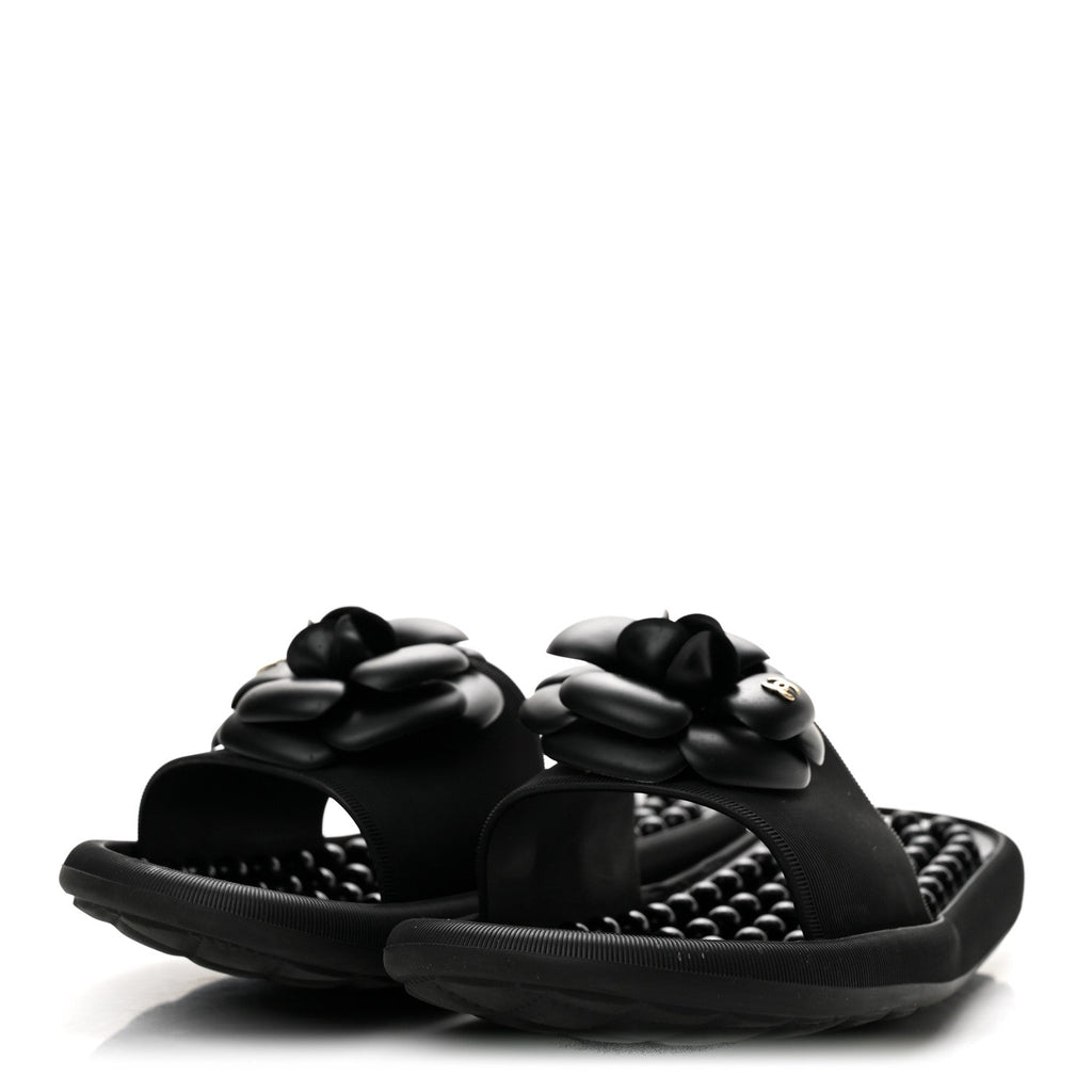 Thermoplastic PVC Camellia Mule Sandals 37 Black