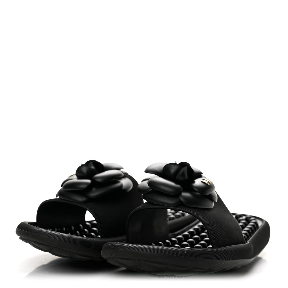 Thermoplastic PVC Camellia Mule Sandals 37 Black