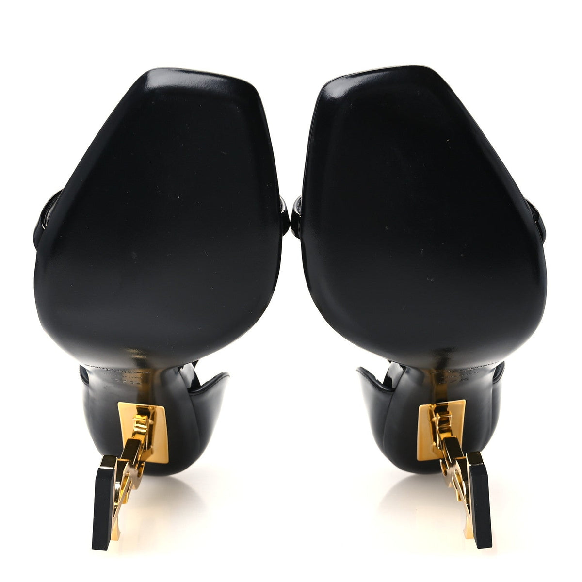 Patent Calfskin Opyum 110 Sandals 37.5 Black Gold