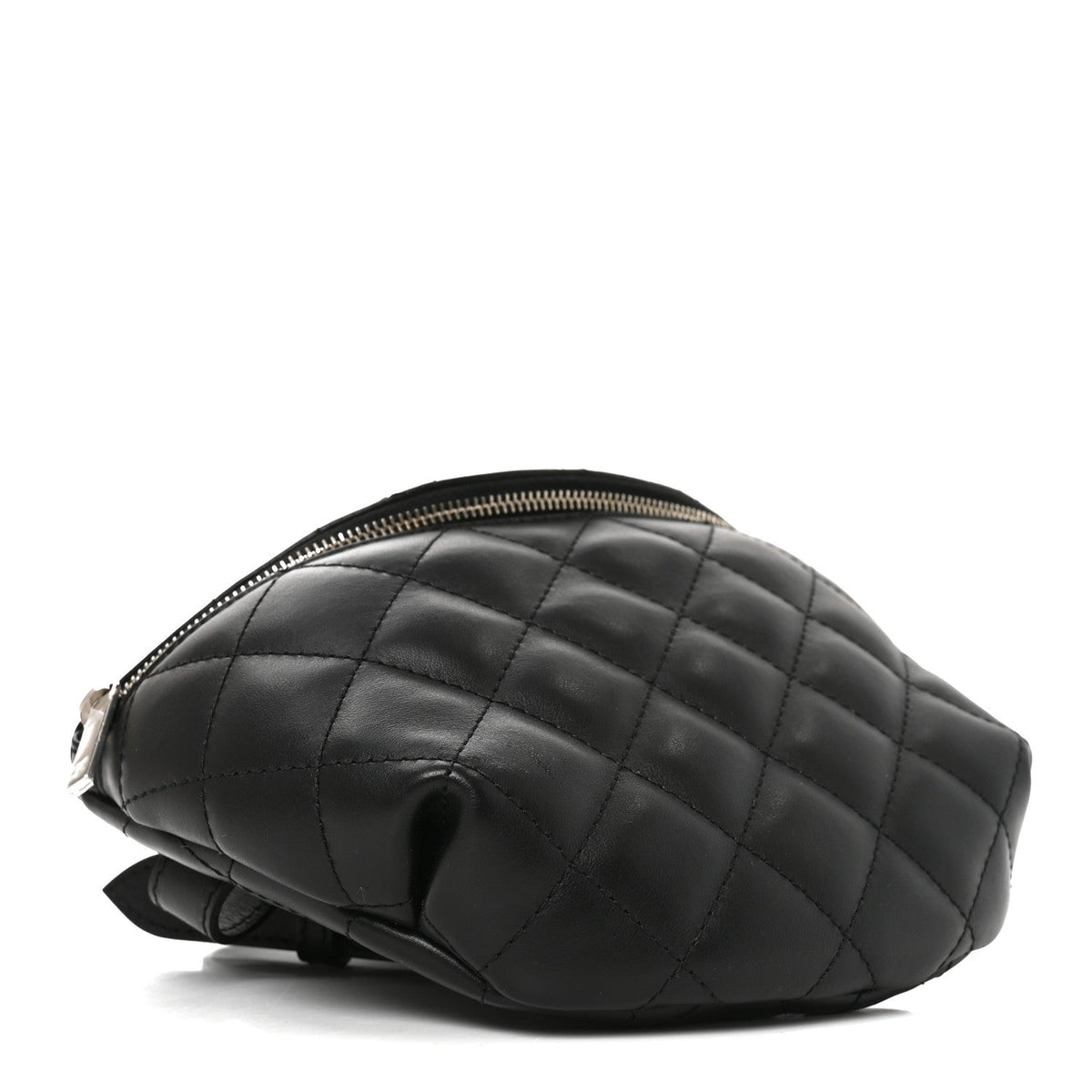 Calfskin Quilted Waist Belt Bag Black