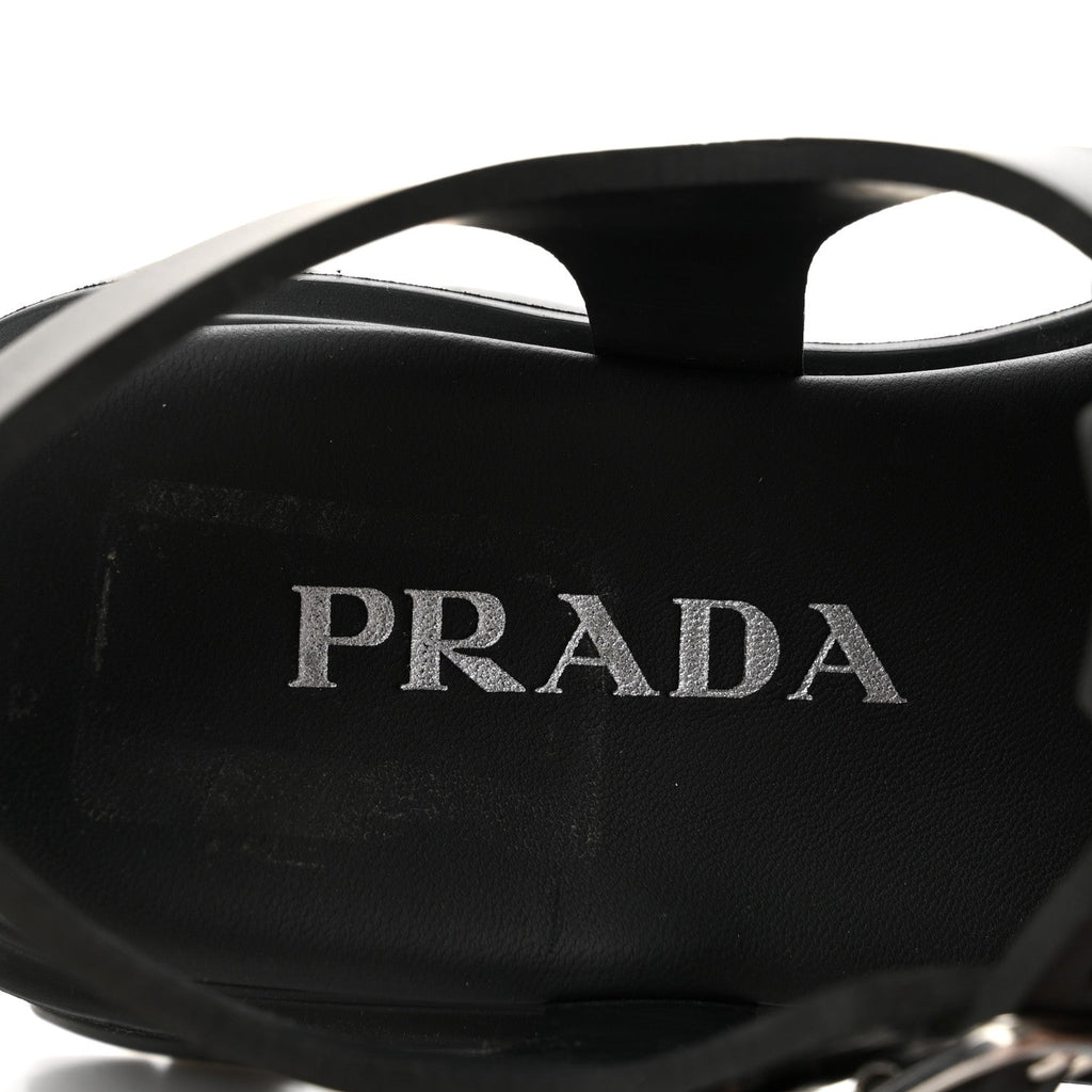 Foam Rubber Triangle Logo Monolith 55mm Cage Sandals 38 Black