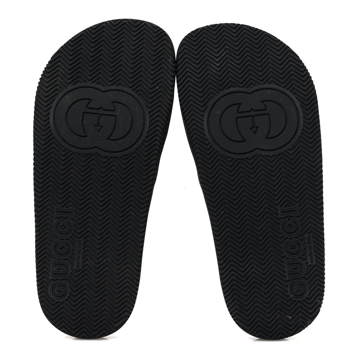 Rubber Web Womens Interlocking G Slide Sandals 35 Black Green Red