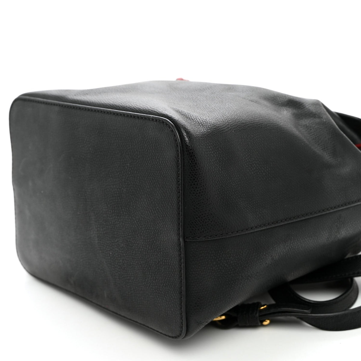Vitello Cruise Bi-Color FF 1974 Embossed F is Fendi Drawstring Backpack Black Fragola Maya