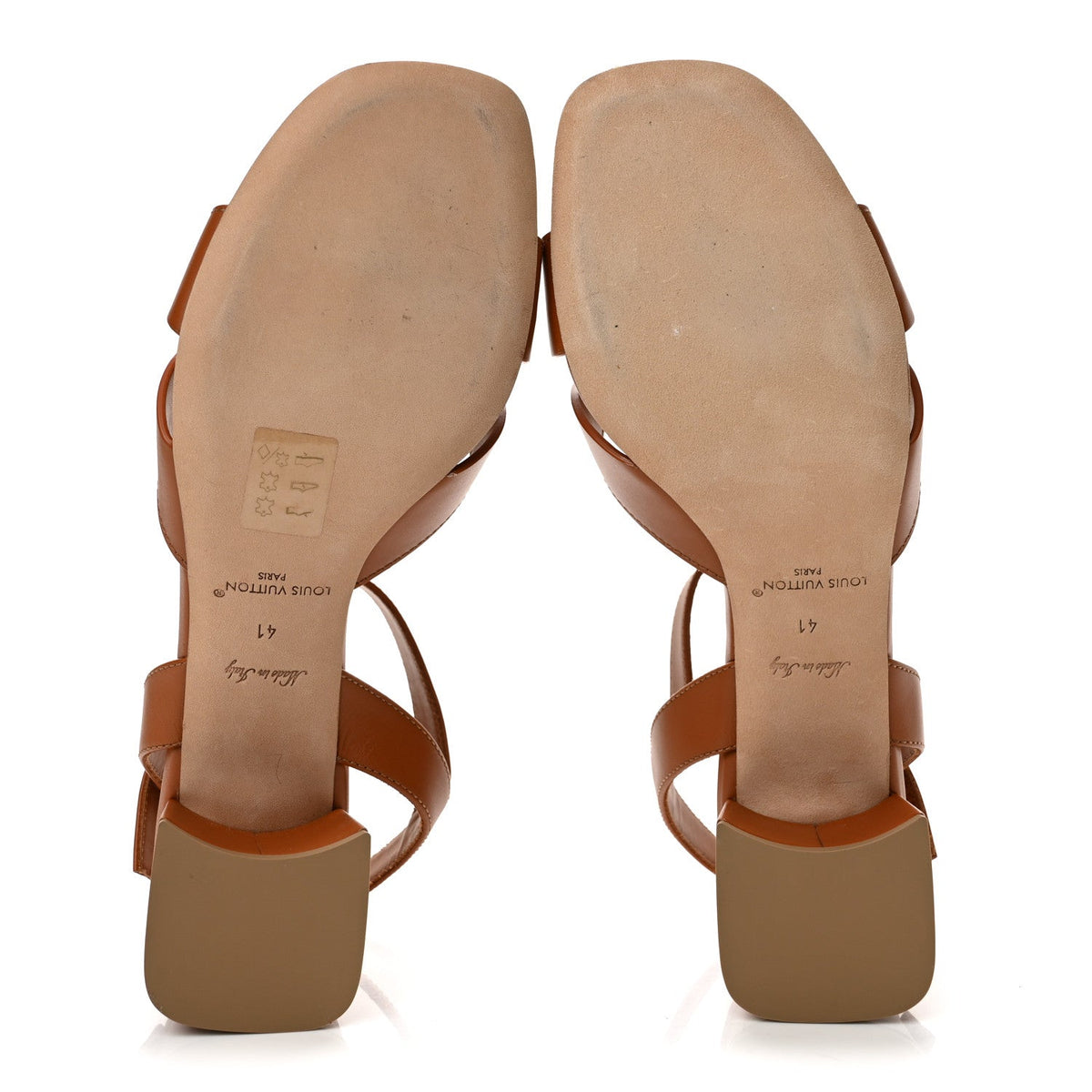 Calfskin LV Isola Sandals 41 Cognac