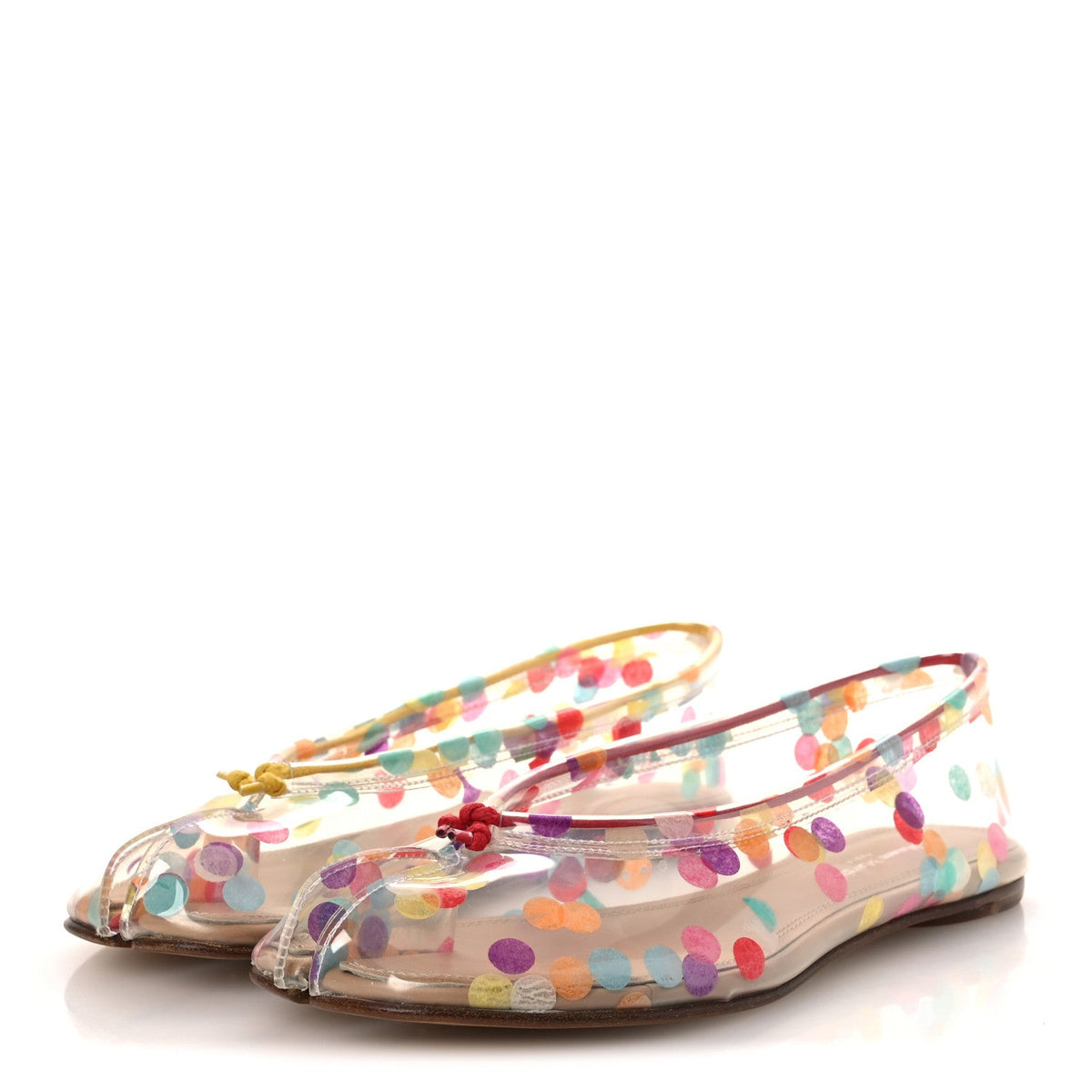 PVC Confetti Printed Tabi Ballerina Flats 35 Multicolor