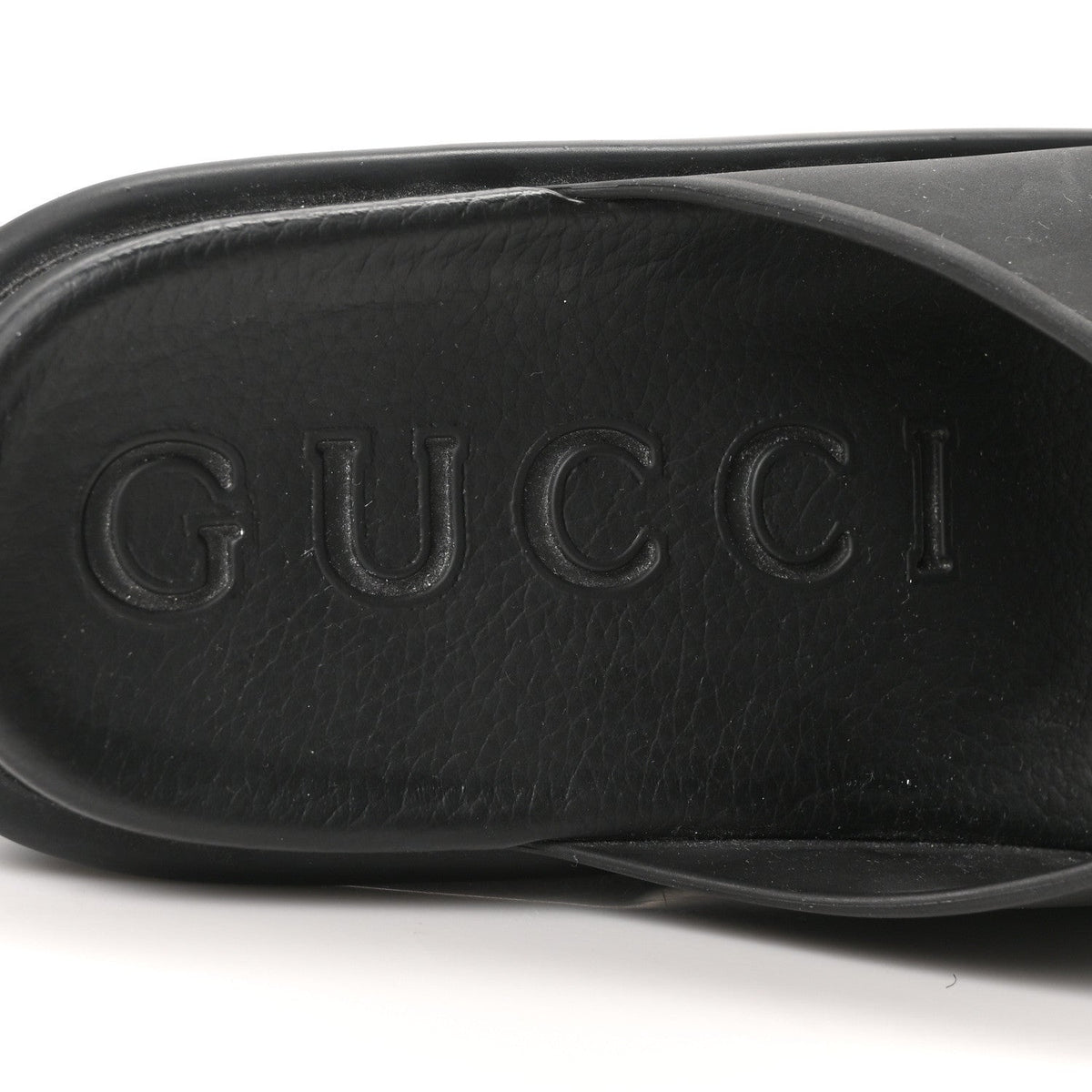 Soft Rubber Womens Interlocking G Platform 42mm Slide Sandals 38 Black