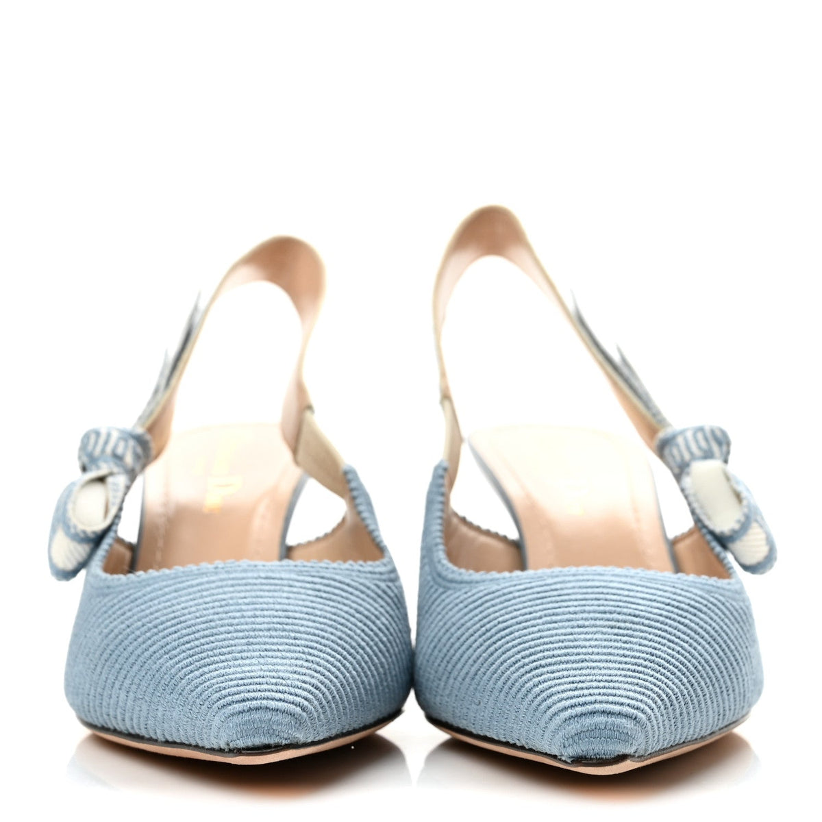 Cotton Ribbon Embroidered J'Adior Slingback 65mm Pumps 36.5 Denim Blue