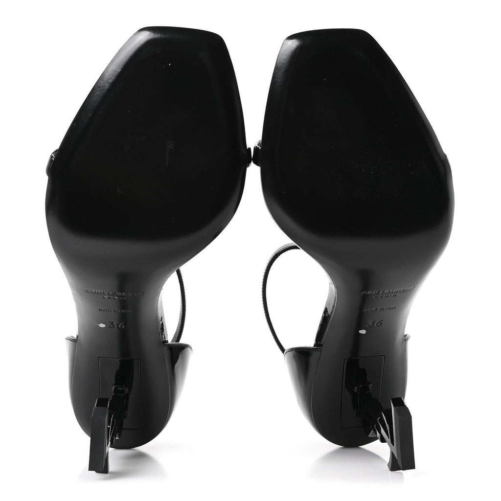 Patent Calfskin Opyum 85 Sandals 36 Black