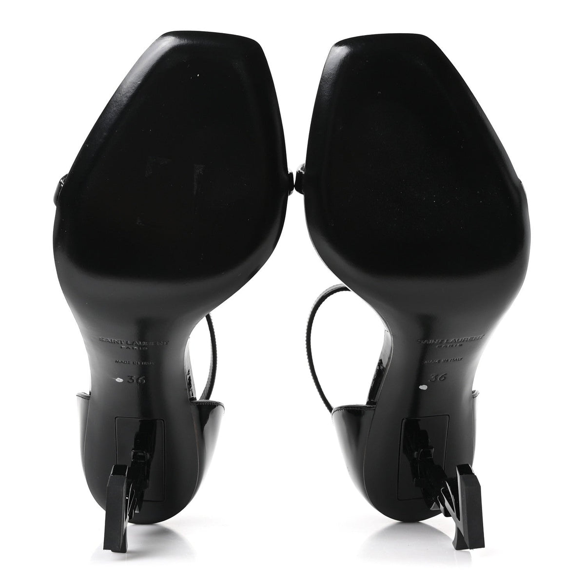 Patent Calfskin Opyum 85 Sandals 36 Black