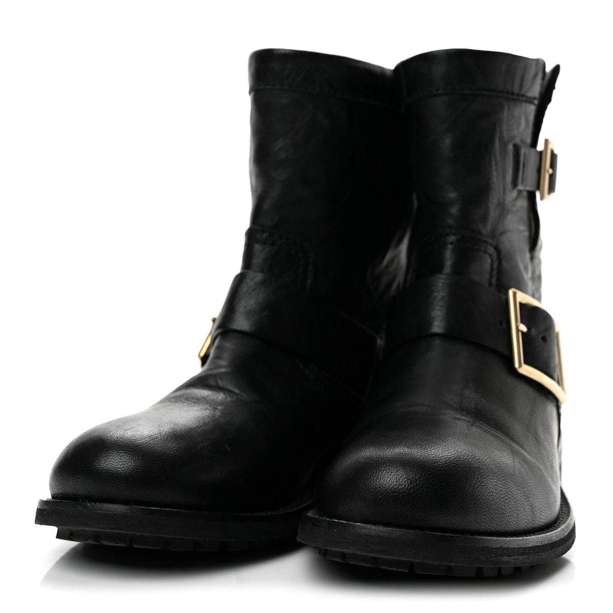 Biker Lambskin Youth Biker Boots 35 Black