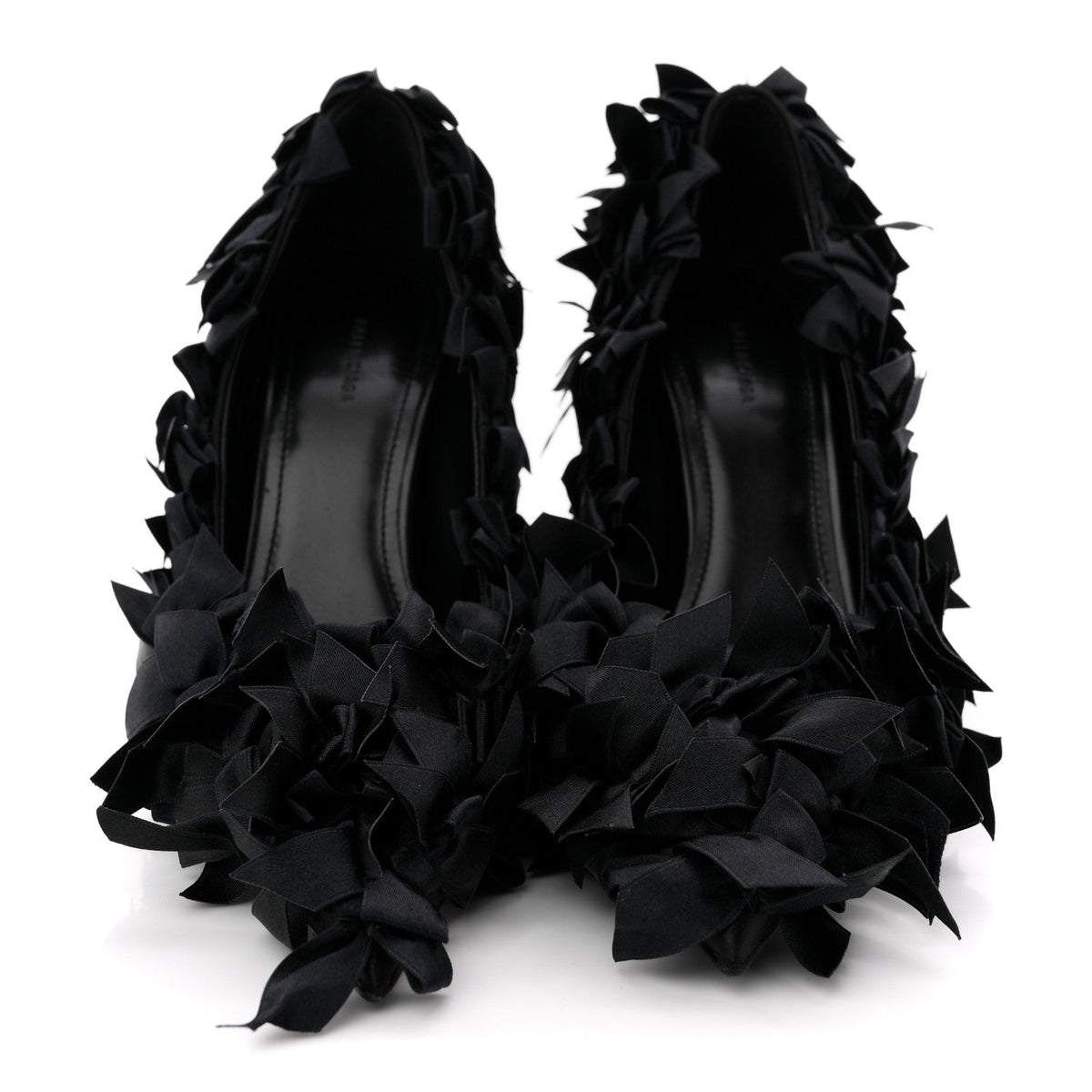 Satin Pointed Marie A Bows All Over 110mm Pumps  35 Black