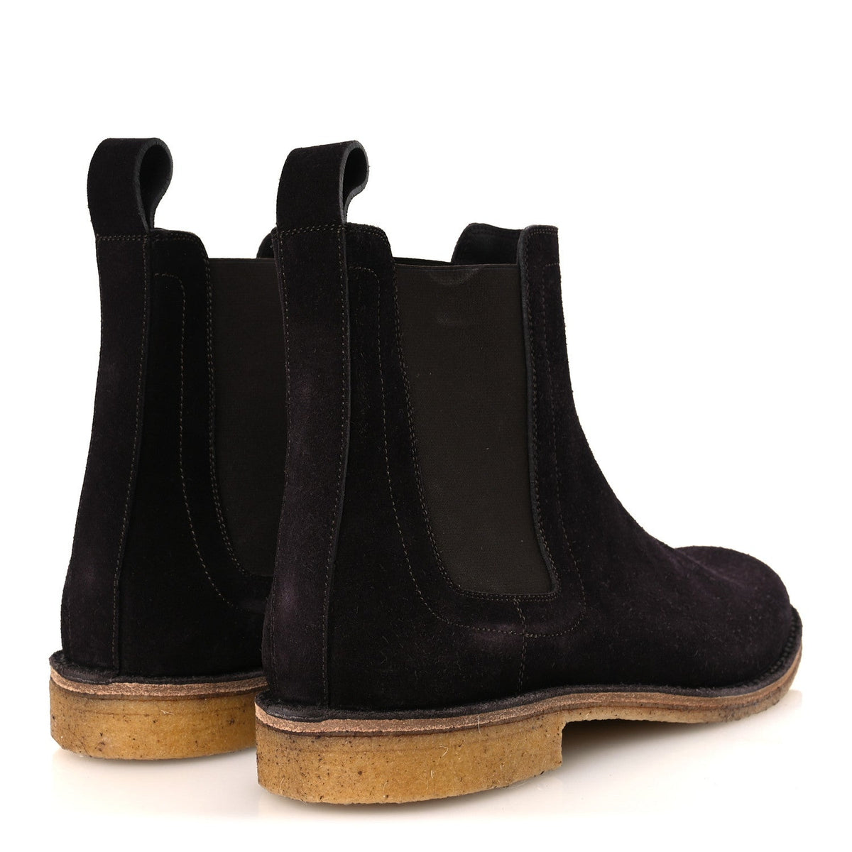 Suede Calfskin Rubber Sole Chelsea Boots 41 Espresso