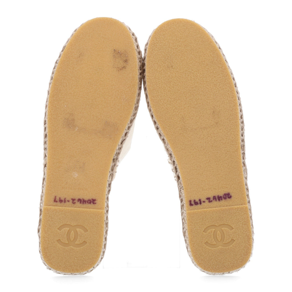 Denim CC Espadrille Mules 41 White Black