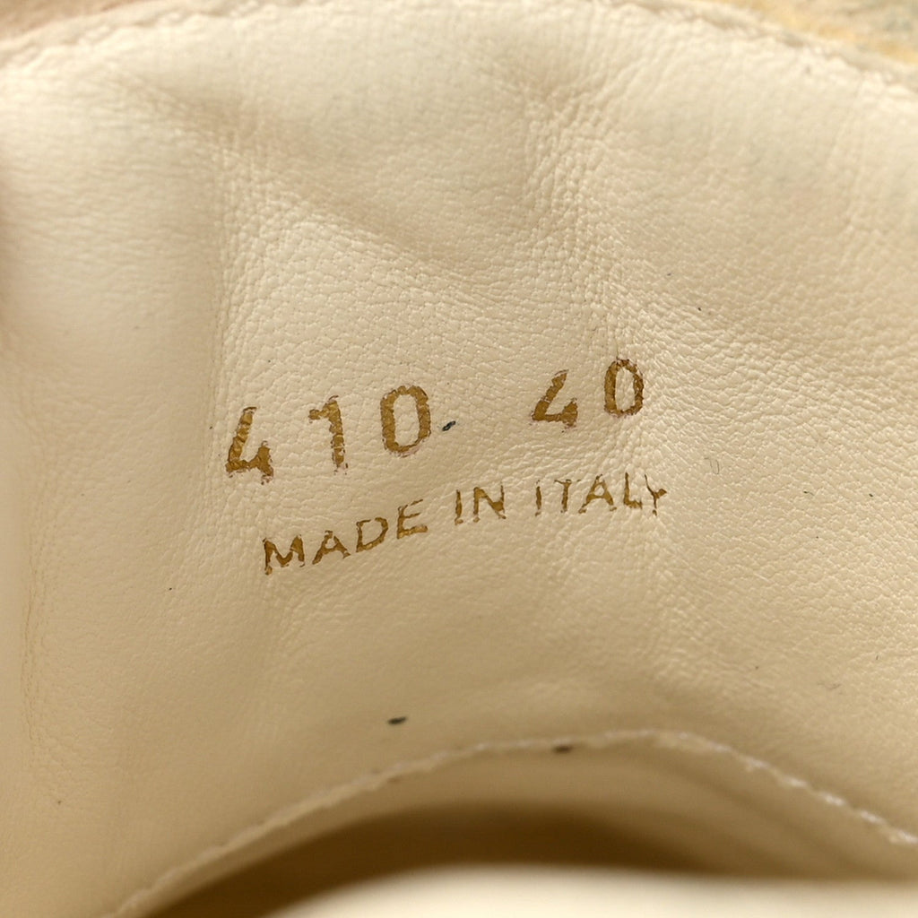 Calfskin Metal Triangle Logo Womens Sneakers 40 Neutral