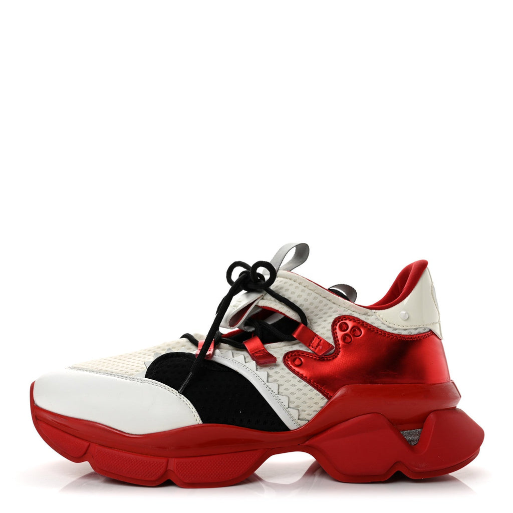 Mesh Patent Mens Red Runner Flat Sneaker 45 Multicolor 45 White Multicolor