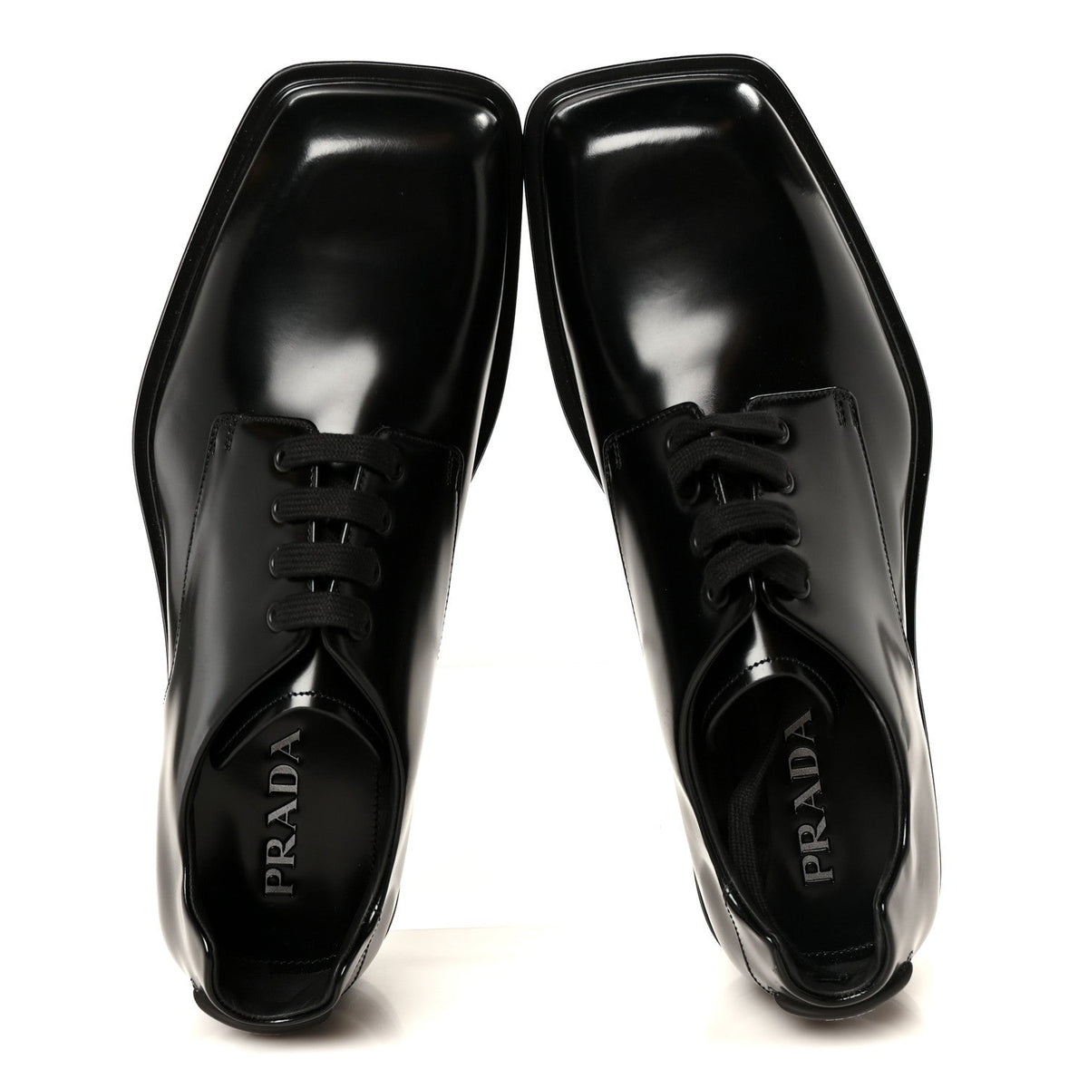 Spazzolato Square Toe Lace Up Derby 9 Black