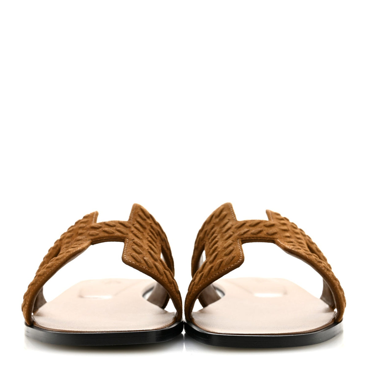 Suede Goatskin Braided Oran Sandals 40 Brun Fume
