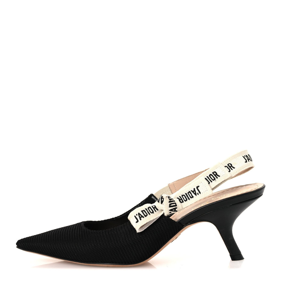 Technical Canvas Ribbon J Adior Slingback 65mm Pumps 39.5 Black