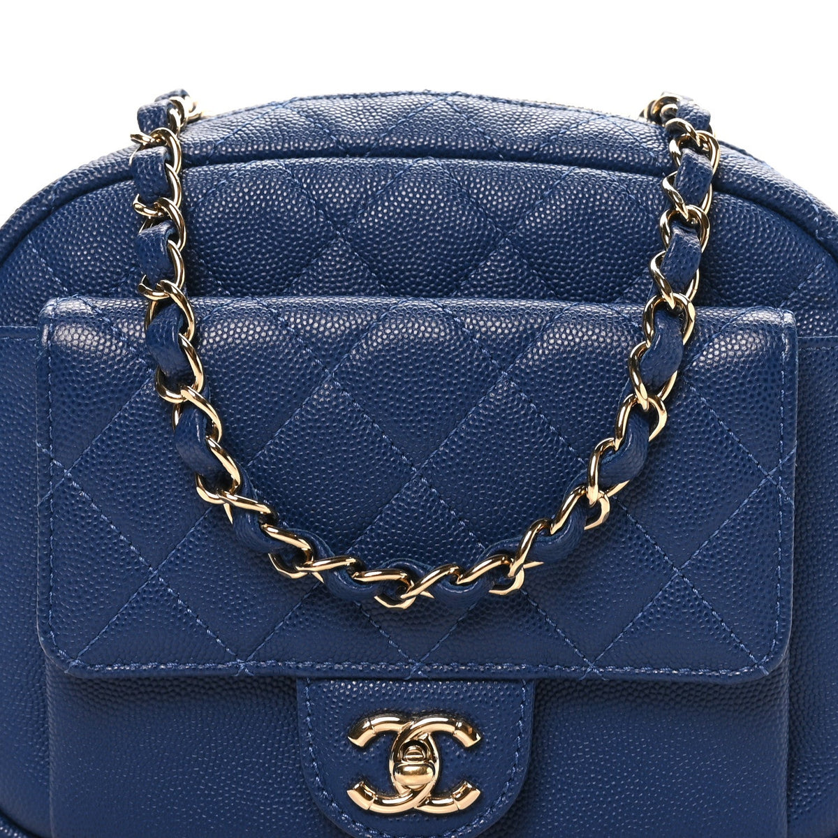 Caviar Quilted CC Day Camera Case Blue