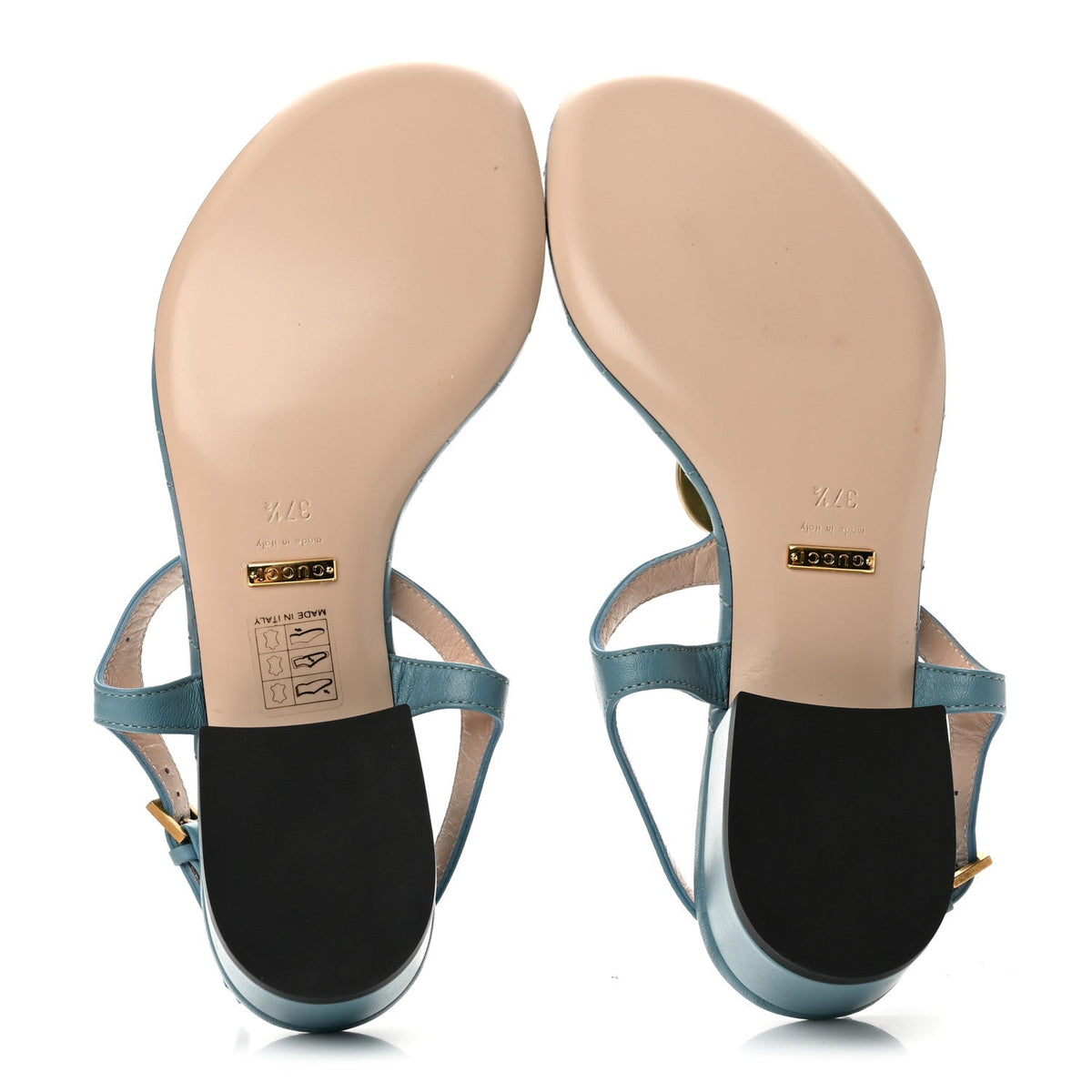Nappa Matelasse Double G 35mm Thong Sandals 37.5 Sweet Blue