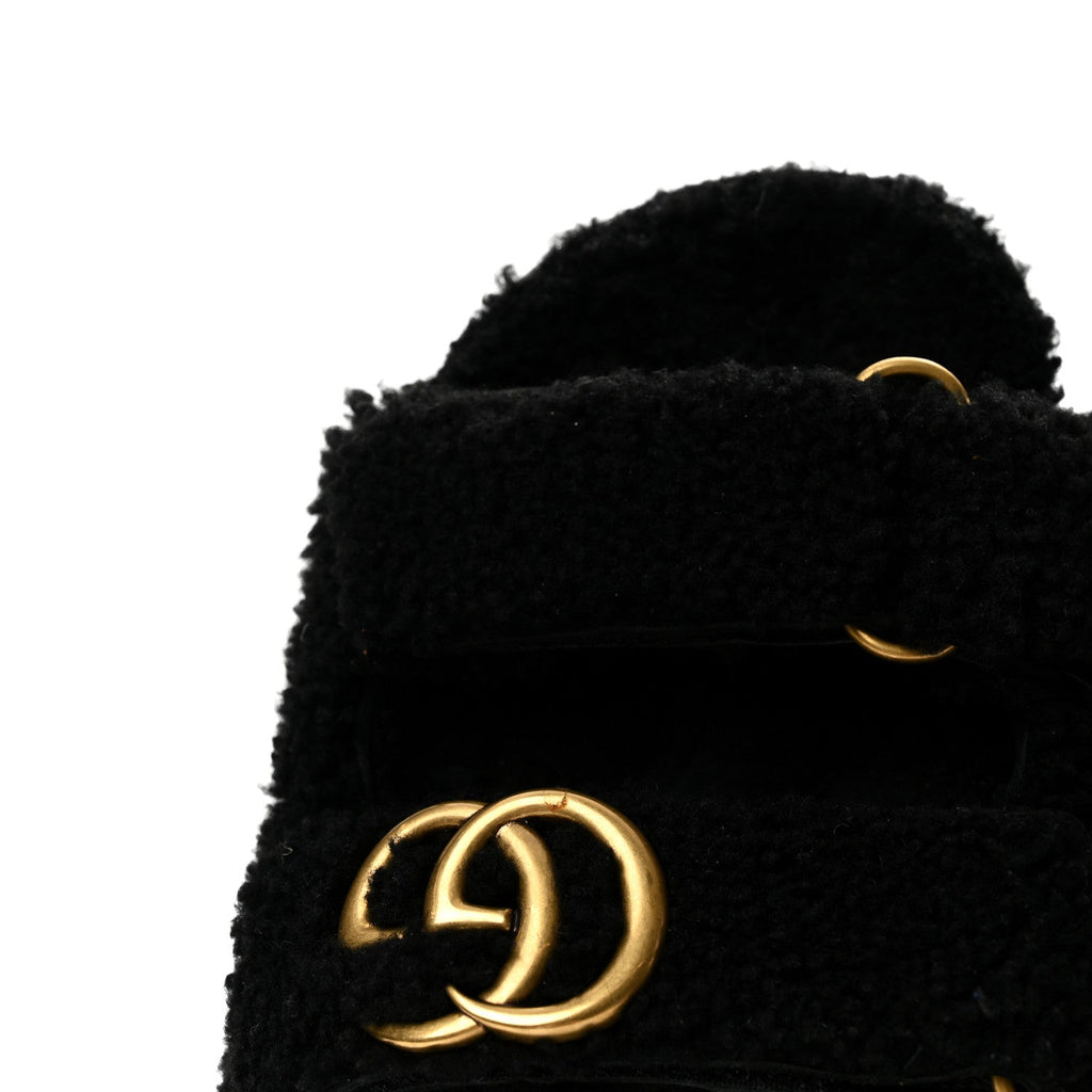 Shearling Double G Womens Dad Sandals 36.5 Black