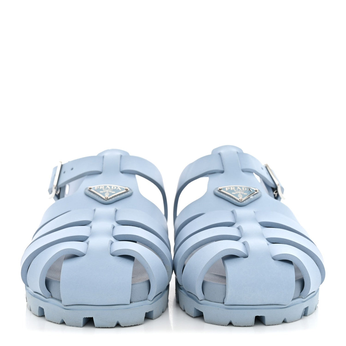 Foam Rubber Metal Triangle Logo Cage Sandals 40 Cielo