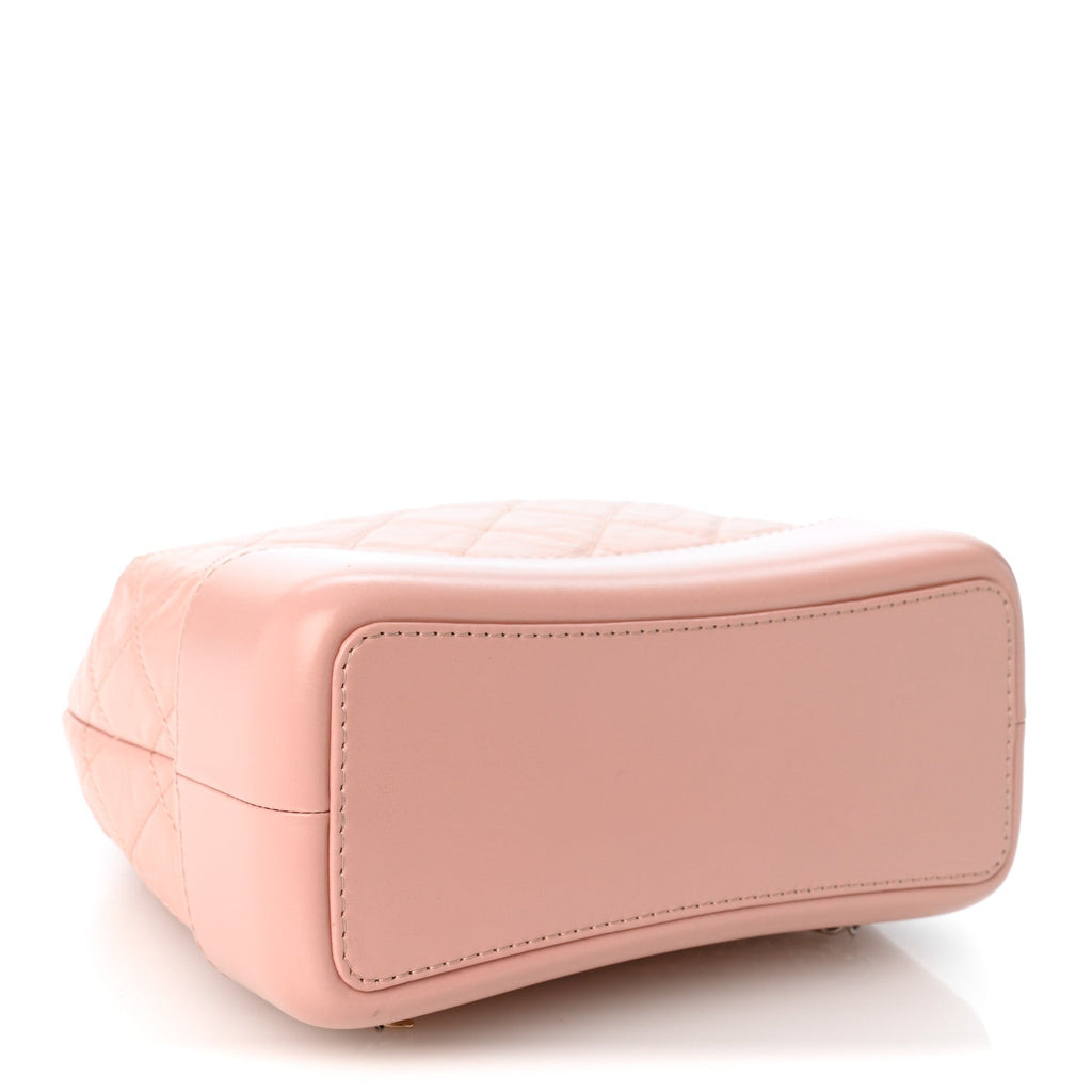 Aged Calfskin Quilted Small Gabrielle Backpack Pink