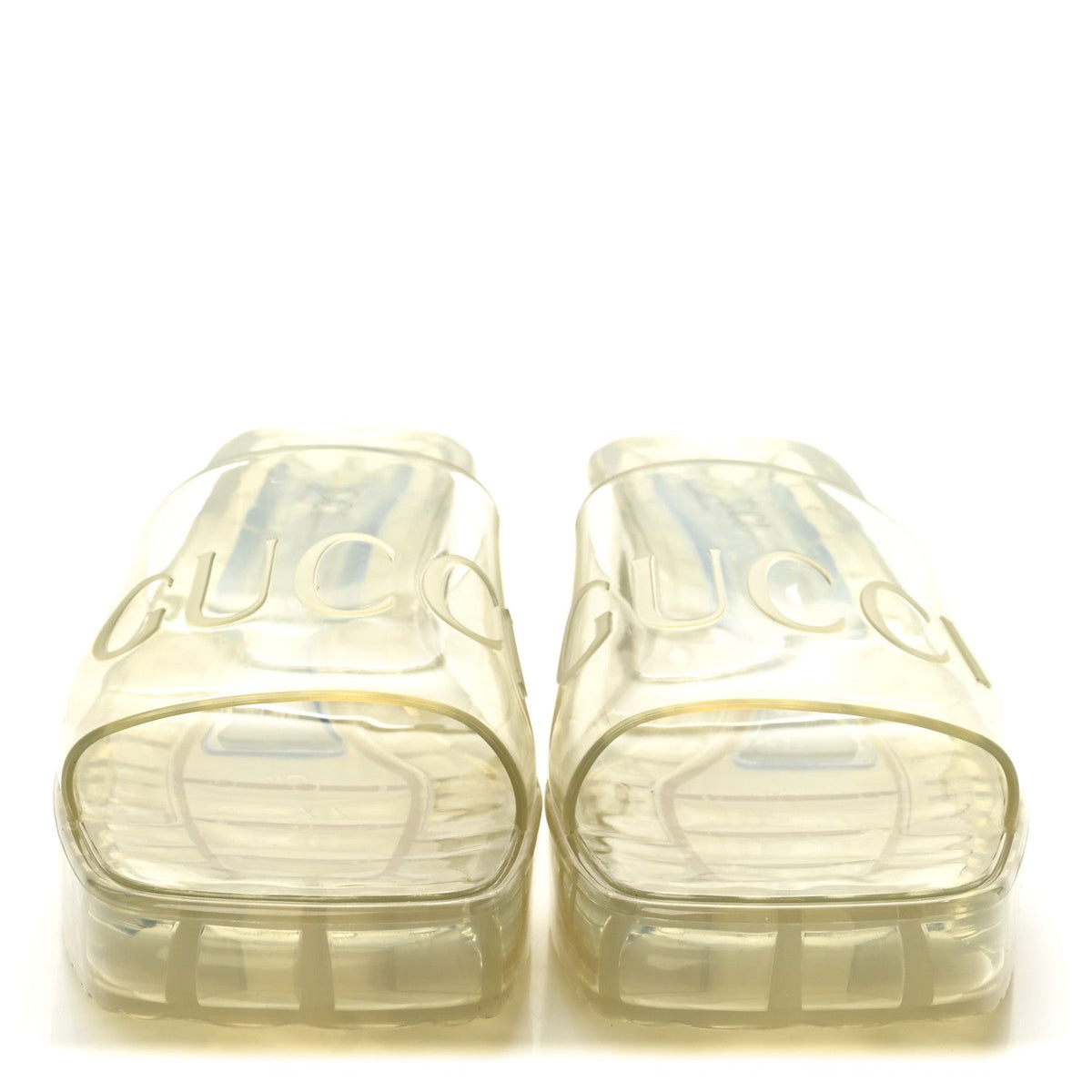 Rubber Gucci Logo Womens Platform 20/60mm Slide Sandals 40 Transparent