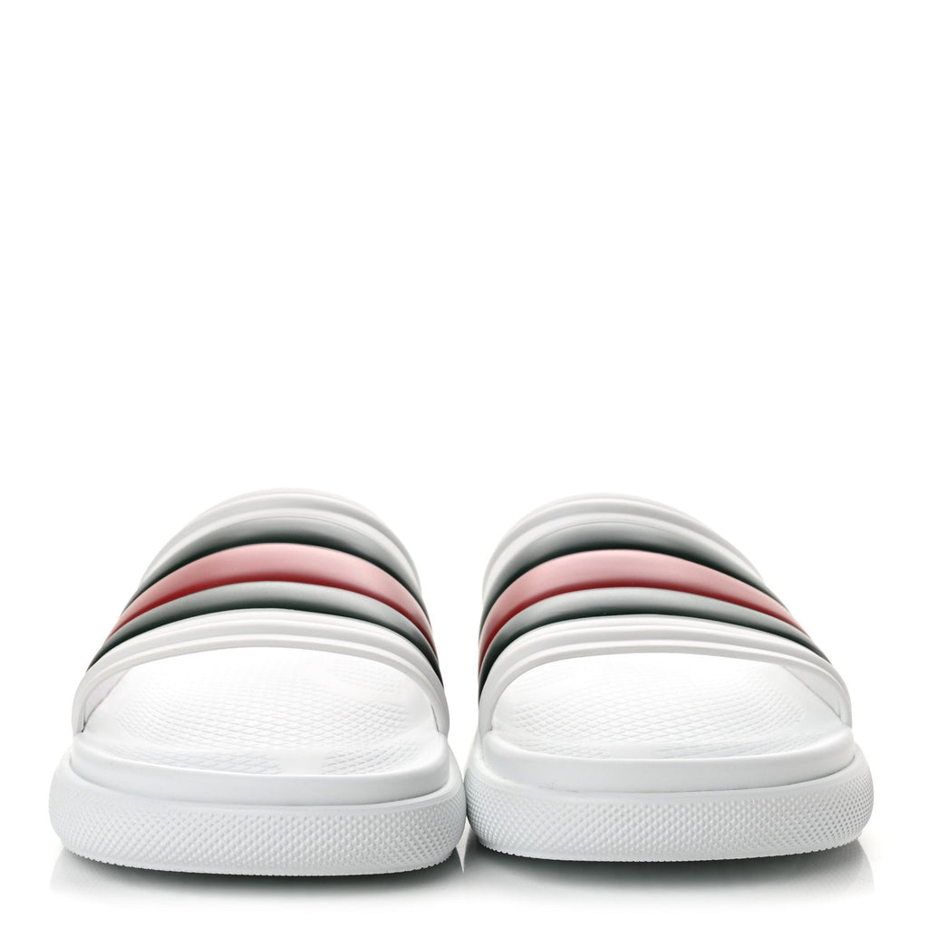 Rubber Web Mens Slide Sandals 12 White Green Red