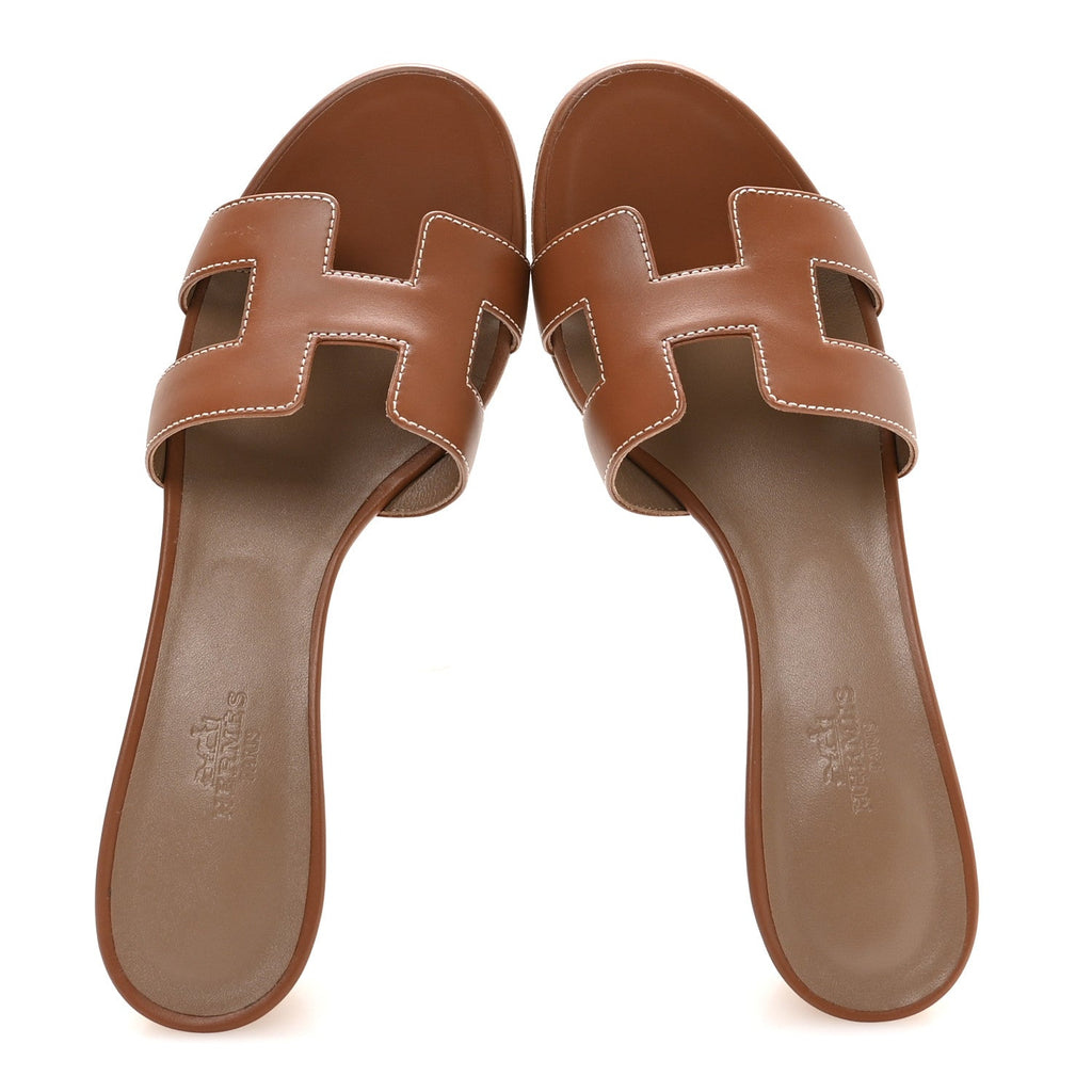 Calfskin Oasis Sandals 38 Gold