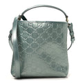 Patent GG Emblem Small Bucket Bag Light Blue