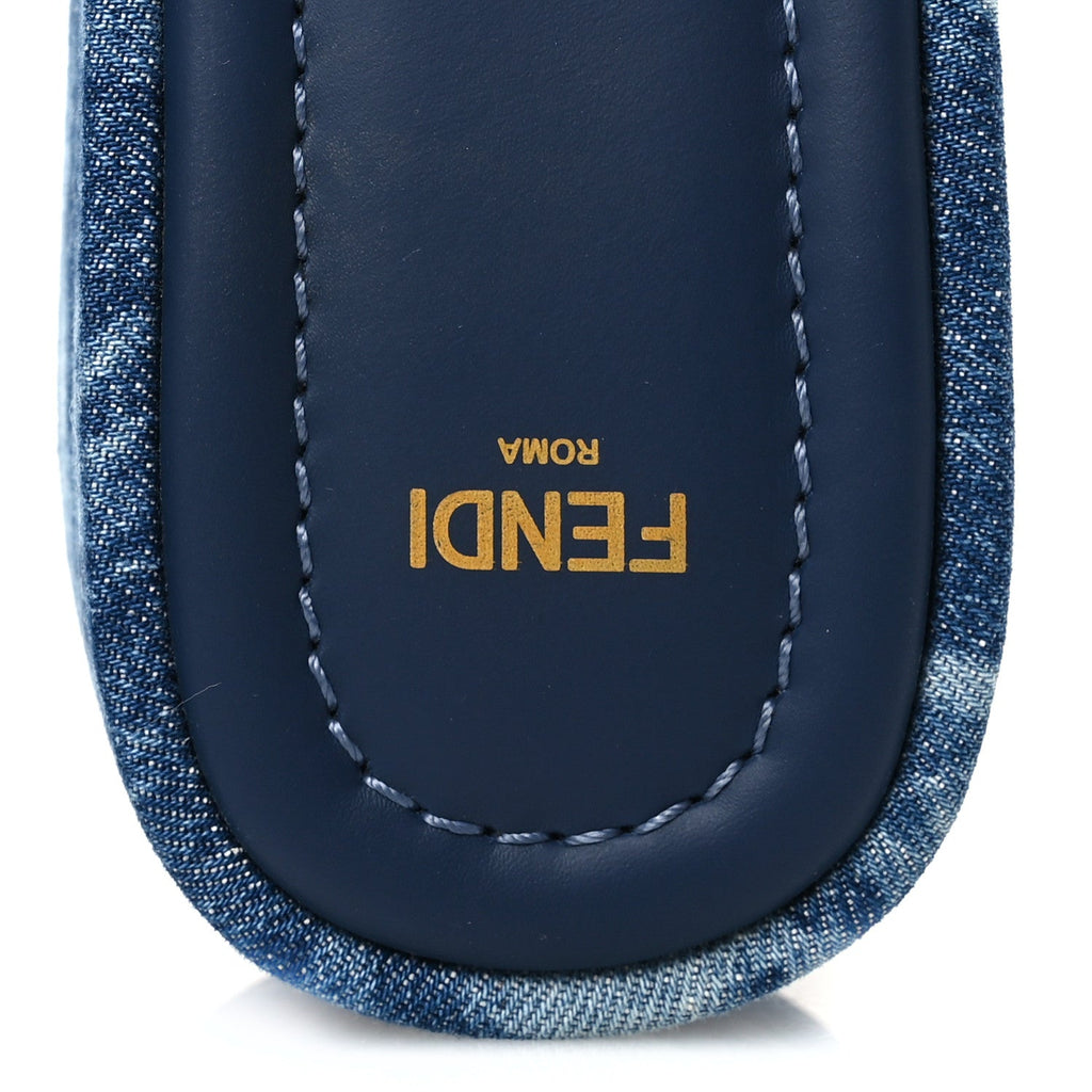 Denim Sea Garden Logo Sunshine Flatform Slide Sandals 37 Blue Medium Dark Blue