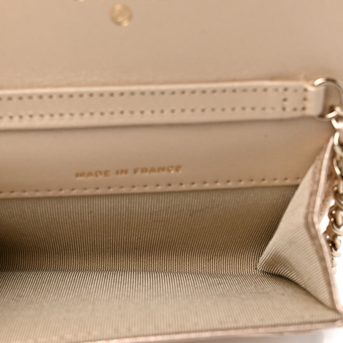 Metallic Lambskin Quilted Belt Bag Gold