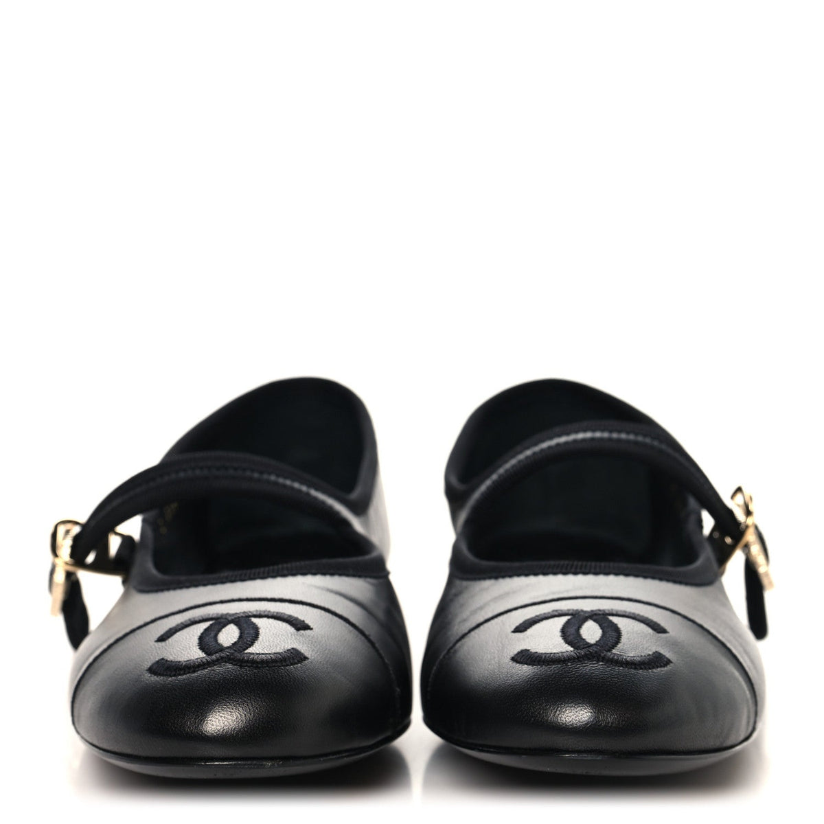 Lambskin Mary Jane Flats 39 Black