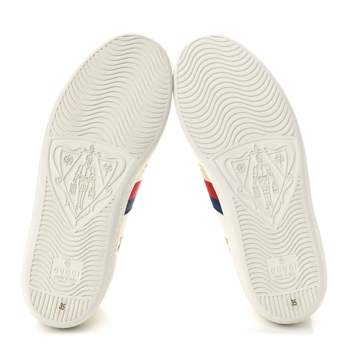 Calfskin Bee Star Embroidered Sylvie Web Ace Sneakers 35 White