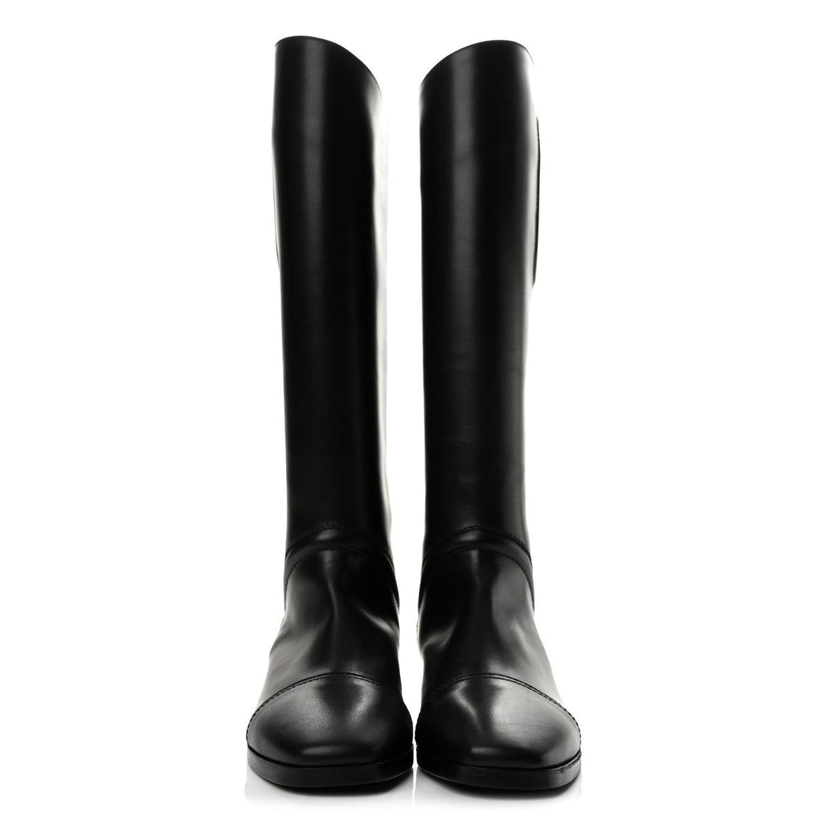 Calfskin Hippique Riding Boots 35 Black