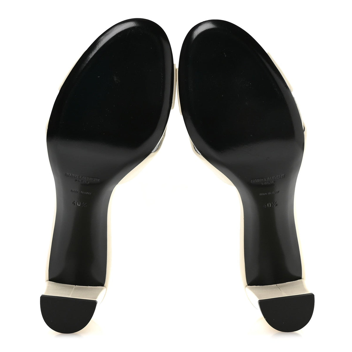 Lambskin Bianca Mules 40.5 Pearl