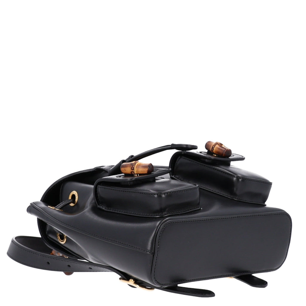 Calfskin Bamboo Backpack Black