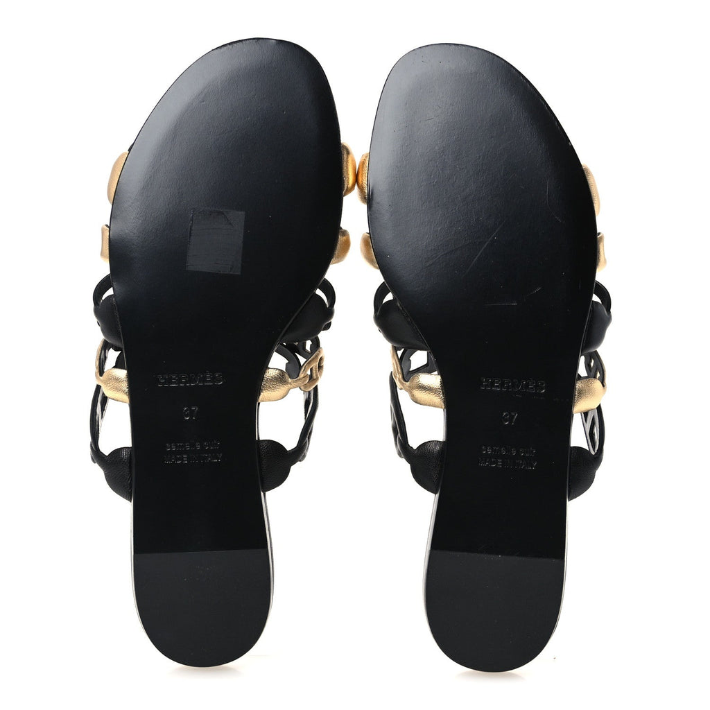Nappa Thalassa Sandals 37 Black Doré