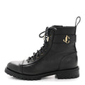 Shiny Calfskin Cayo Combat Boots 36.5 Black