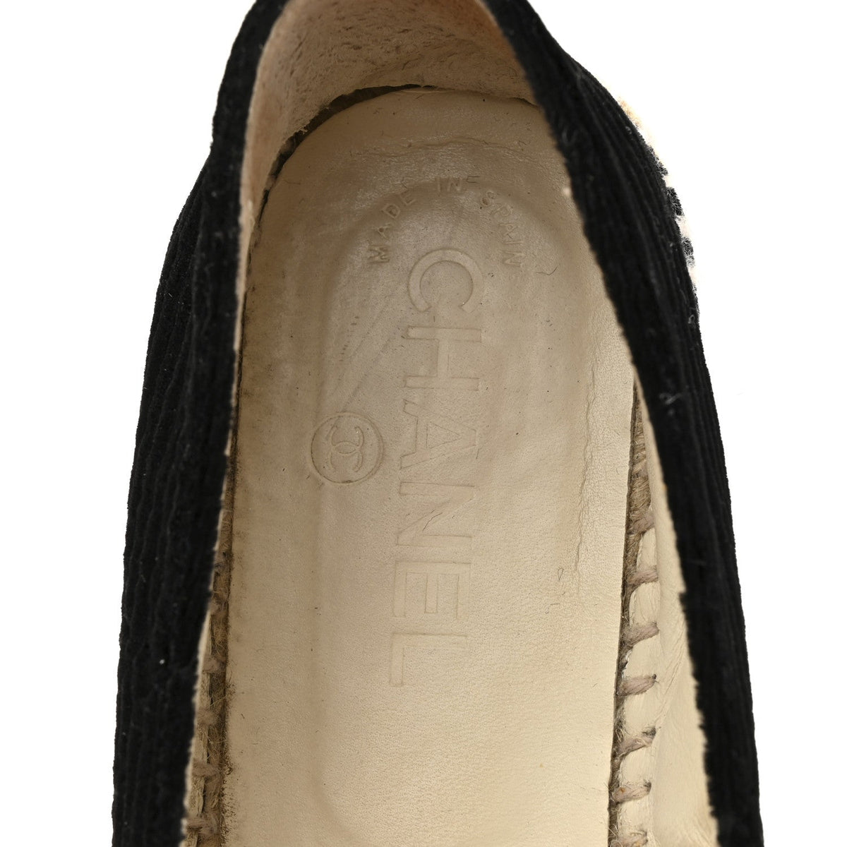 Velvet Grosgrain CC Espadrilles 38 Black