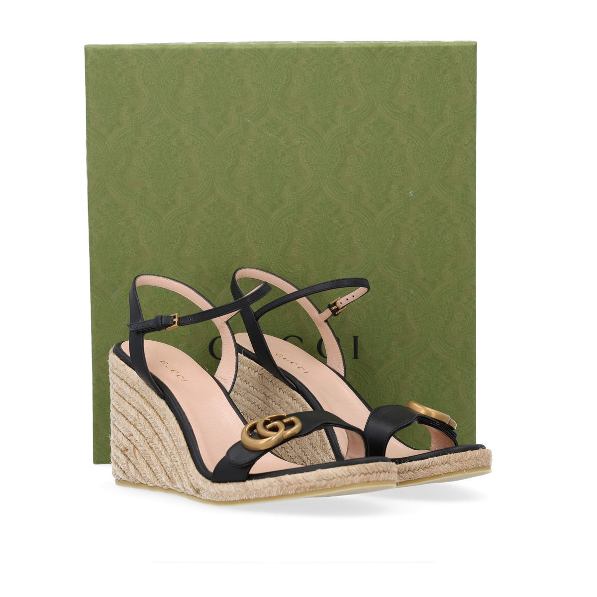 Galassia Aitana Espadrille 10/95mm Wedge Sandals 39.5 Black